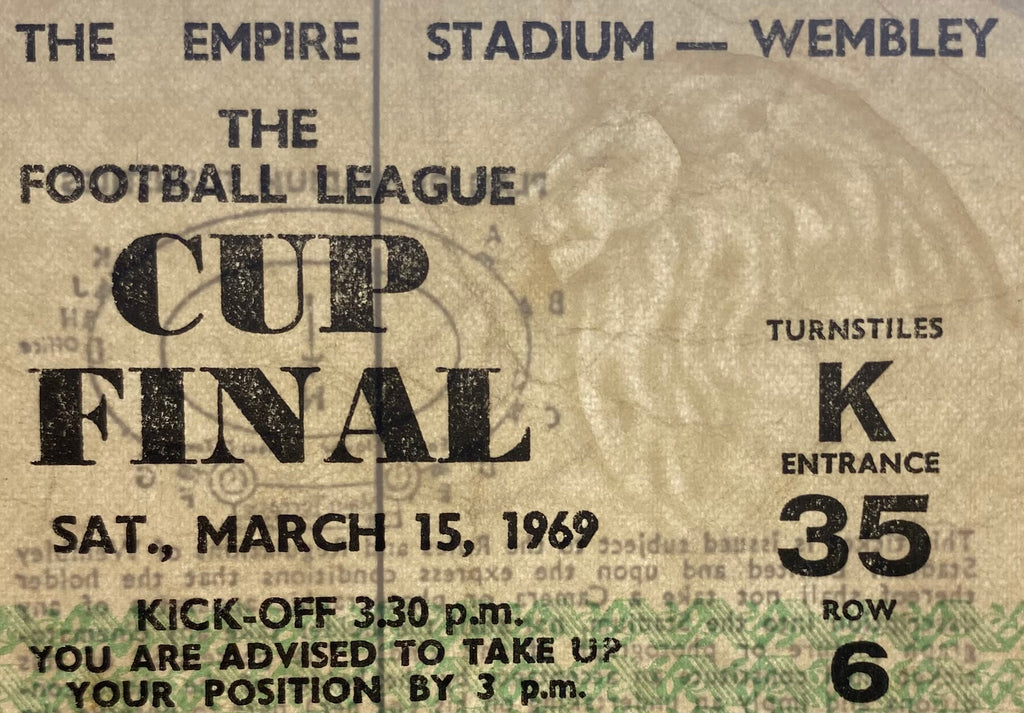 1969 ORIGINAL LEAGUE CUP FINAL TICKET SWINDON TOWN V ARSENAL