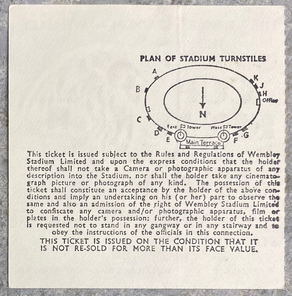 1969 ORIGINAL LEAGUE CUP FINAL TICKET SWINDON TOWN V ARSENAL